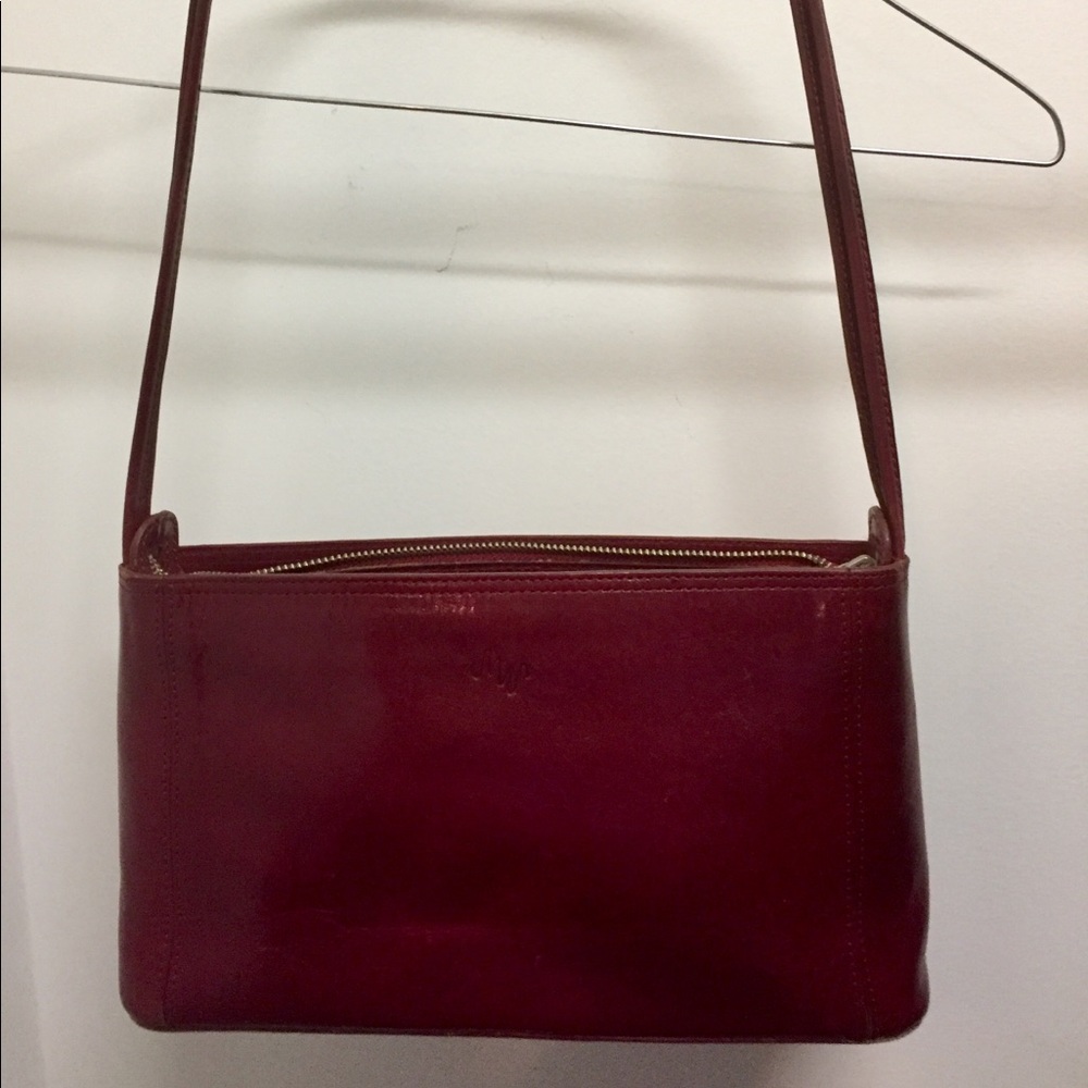Monsac Original Rich Red Leather Shoulder Bag